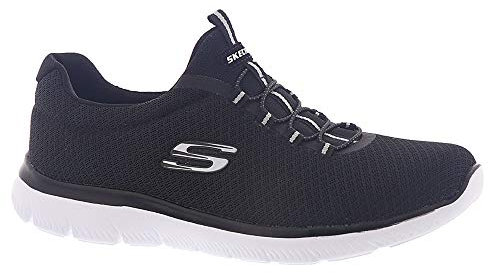 Skechers Summits, Zapatillas Mujer, Negro Black Mesh Trim, 39.5 EU Estrecho