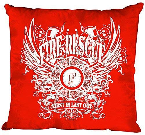 Kissen Dekokissen mit Print - Feuerwehr Fire Rescue - K12989 versch. Farben Farbe rot