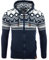 Reslad Herren Grobstrick Norweger Pullover Winter Strickjacke Kapuzenpullover RS-3104 (3XL, Blau)