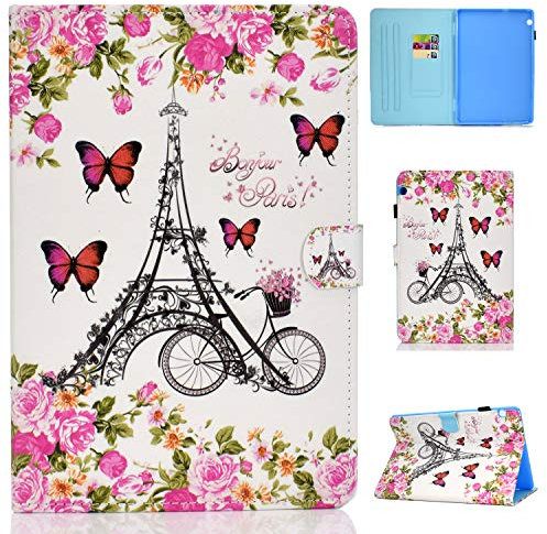 Case for Huawei MediaPad T5 10 - Bspring Flip Slim Lightweight Leather Stand Cover with Card Pocket for Huawei MediaPad T5 10-Inch Tablet,Flower tower