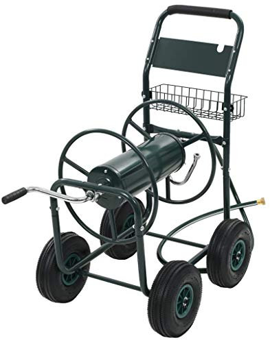 vidaXL Garten-Schlauchwagen 1/2 Anschluss Schlauchtrommel Schlauchaufroller 75 m Stahl