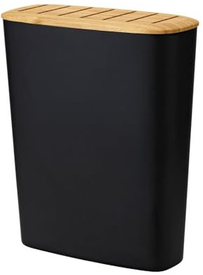 Stelton Universal-Messerblock BLOCK-IT - 7-facher Messerhalter aus Kunststoff, mit Bambusholz-Abdeckung - Moderner, platzsparender Organizer für Küchenutensilien - 25,5 x 21,5 x 9,5 cm, Schwarz