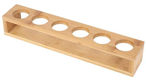 Ymiko Porte-gobelet en verre en bois, porte-gobelets 6 tasses, support d'étagère pour tasse à eau, supports pour tasses à vin, plateaux, support en verre, pour tenir la présentation(UNE)