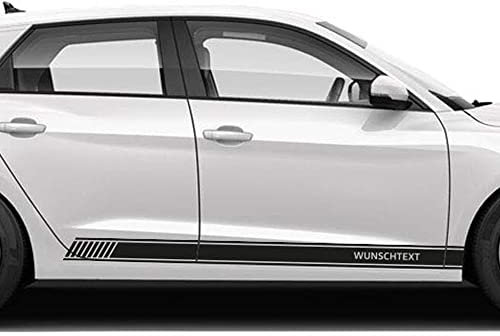 Auto-Dress Seitenstreifen passend für Audi A1 Quattro - Motiv: Wunschtext (Farbwunsch)