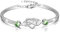 AOBOCO Infinity Armband Sterling Silber Damen Liebes Unendlichkeitszeichen Armreif Armband, Geburtstag Freundschaft Hochzeitstag Geschenke für Freundin Mutter (Simulierter Peridot)