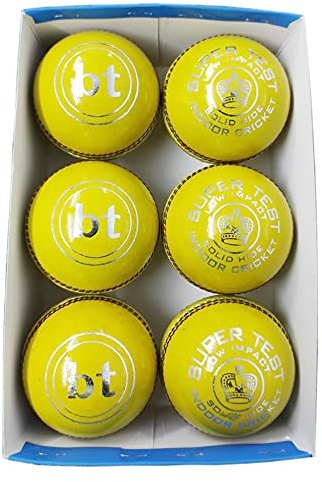 Cricket-Lederbälle für den Innenbereich, 114 g, Gelb, 6 Stück