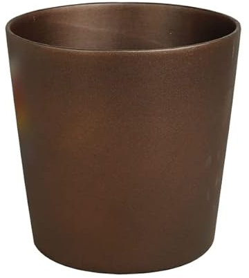 SMPLY. Macetero Decorativo de Cerámica Redondo para Plantas Interior y Exterior Ideal para Terrazas y Jardínes 12 x 12 cm Marrón