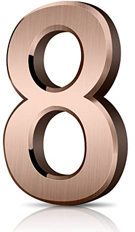 Vicloon Mailbox Numbers Self Adhesive, 3 Inches 3D Mailbox Numbers Waterproof, Door Numbers House Numbers Street Number Stickers for House Mailbox Apartment Hotel Courtyard Cafe Bronzed(8)