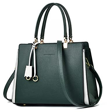 NICOLE & DORIS Damen Handtasche Elegant Henkeltasche Leder Schultertasche Frauen Umhängetasche Multifunktion Shopper Tote Tasche Mittelgroß mit Anhänger Grün