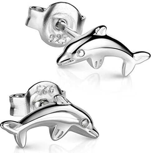 MATERIA by Matthias Wagner Delphin Ohrstecker Silber 925 Kinder - Delfin Schmuck Mädchen SO-488