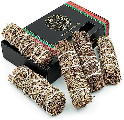 MUT22 5 Atado Romero 10 cm Sagrada para Quemar - Hierba de Purificación y Armonía: Salvia Apiana 100% Natural, Ideal para Limpieza Espiritual y Rituales Energéticos (5 Romero)