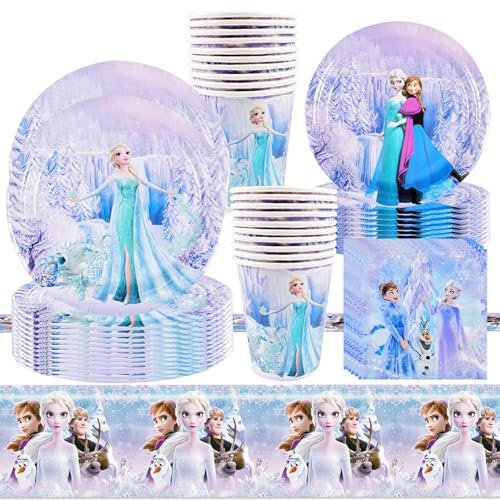 Runup 81 pièces de vaisselle de fête Anniversaire, Décoration Anniversaire, accessoires de fête d'anniversaire y compris assiettes, tasses, serviettes, nappe