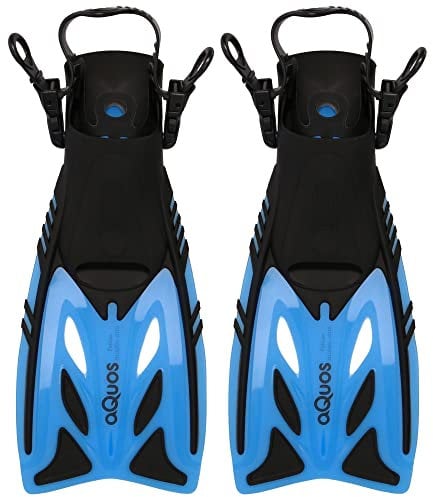 Aquos Kinder Flossen Pelican Taucherflossen verstellbar 27-31 32-37 mitwachsend (27-31, blau)
