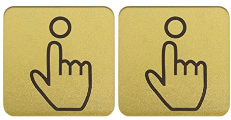 SG Store 2 letreros acrílicos para timbre de puerta, autoadhesivos, impermeables, accesorios para la oficina en casa, 6 x 6 x 0,25 cm, color dorado