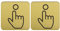 SG Store 2 letreros acrílicos para timbre de puerta, autoadhesivos, impermeables, accesorios para la oficina en casa, 6 x 6 x 0,25 cm, color dorado