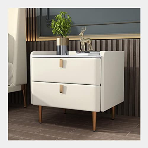 ZILOOK Nachttisch, Nachttisch mit Zwei Schubladen, modernes Schlafzimmer, Kleiner Nachttisch, Schiefer, Spind, Holz, Wohnzimmer, Arbeitszimmer, Beistelltisch, Nachttisch (Farbe: Gold) Decoration