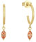 Amor Creolen 925 Sterling Silber Damen Ohrschmuck, mit Zirkonia synth., 2,3 cm, Gold, Kommt in Schmuck Geschenk Box, 2037003