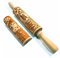 Qiwenr Holz Rolling Pin für Fondant, Silikon-Nudelholz mit, Teigroller Silikon mit, Klebend Silikon Teigroller, Sapele Holz Nudelholz für Fondant, Küchenhelfer zum Teigbacken (Holzfarbe)