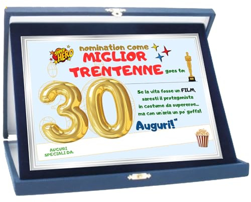 Hole Gadget ® | Blechschild Geschenkidee für 30 Jahre Junge und Mädchen, Geschenkidee für Jubiläen, Geburtstag und Andenken, in starrer Schachtel 23 x 13 cm, mit Metallschild (30 Jahre)
