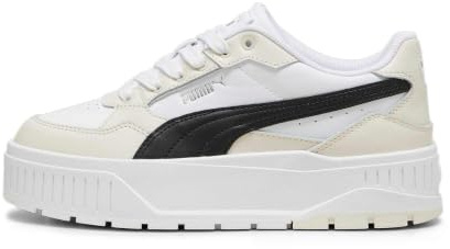 Puma Women Karmen II Idol Sneaker, Puma White-Puma Black-Alpine Snow, 37.5 EU