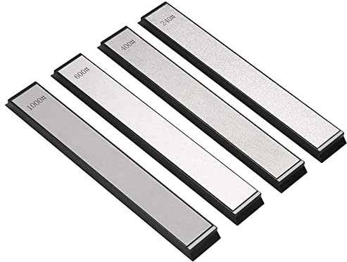 Tuabyem Diamond Sharpening Plate Set 4 PCS Grit 240/400/600/1000 Knife Sharpening Stone for