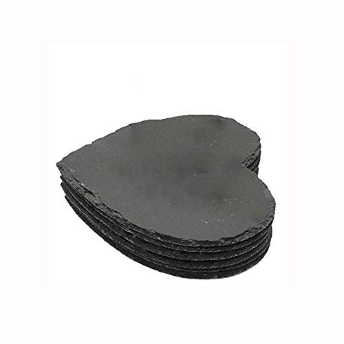 Zenithia Tovagliette in Ardesia Naturale Rotonde,a Forma di Cuore,rettangolo,Moderno Semplice Decorativo,Non-scivolose Resistenti al Calore