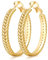 PABBEU Goldene Ohrringe Damen, Hypoallergene Große 14K Vergoldete Ohrringe, Leichte Goldene Creolen für Damen (50MM)