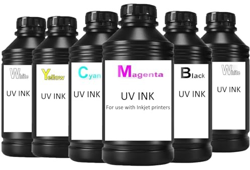 Furvveerr Tinte für UV A3L805/A4L805/A4 Multifunktionsdrucker Tintenstrahldrucker, 500 ml, Tintenflasche, insgesamt 6 Flaschen, CMYKWW