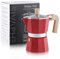 Sivaphe Stovetop Coffee Maker 150ml/3 Cups, Aluminium Moka Pot Italian Espresso Maker with Heat-Resistant Handle, Red