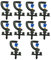 10 Pcs Micro Rotating Sprinkler Micro Nozzle Sprinkler Pflanzenbewässerung Atomising Drip System Micro Rotor Sprinkler für Gewächshaus(G-Type 180° Refractive Sprinkler Head)