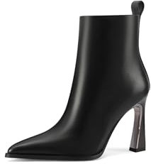 QUEEN HELENA Tronchetti a Punta Stivaletti Eleganti Donna K3458 (Nero Pu, Sistema Taglie Calzature EU, Adulto, Donna, Numero, Media, 35)