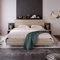 LUTUTU Doppelbett Holzbett Bettanlage 160 x 200 cm mit 2 Nachtkommoden Modernes Bett inkl. 2 Nachttischen Schlafzimmer Komplett-205.5x235x76.5 cm(T/B/H) Set in Eiche Sonoma/Dunkelgrau