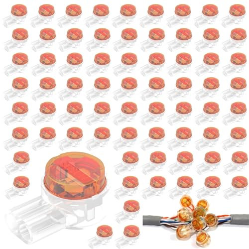 Amazleer 200PCS K2 Gel Crimps Waterproof Cable Wire Connectors for Telephone Data Repair, 2 Way Splice Connectors, Electrical Phone Wire Cable Joiner Repair Splice (200)