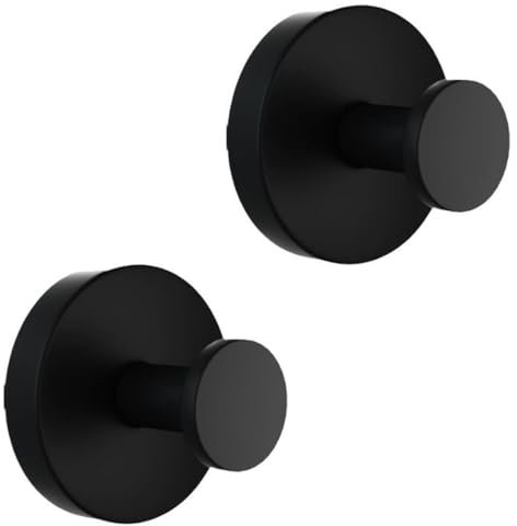 CJQRL 2 Pezzi Appendi Accappatoio Bagno, Porta Asciugamani Ventosa, Gancio Accappatoio Doccia, Ganci Ventosa Bagno, Porta Accappatoio Da Bagno, Per Finestre, Gancio Accappatoio Doccia (nero)