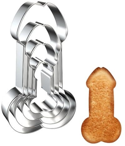 4 Stück Penis-Ausstechformen-Set aus Edelstahl Ausstechformen Lustig Kreative Ausstechformen Lustige DIY-Form Ausstechform Edelstahl-Metallformen für selbstgemachte Snacks Cocktail-Party-Zubehör
