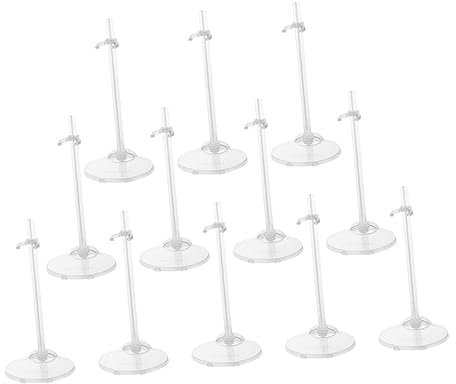 KONTONTY 12 Transparente Modellständer Puppenständer Zur Aufbewahrung Und Präsentation Von Puppen Mit Stabilen Füßen