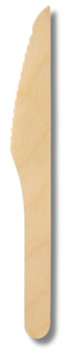 DOT Horeca Solutions 100 COLTELLI 16 CM Posate Forchette Cucchiai Coltelli Cucchiaini da Caffè Legno Monouso Bio Riciclabili Usa e Getta Biodegradabili Compostabili