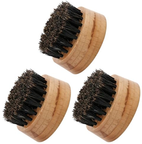 OFFIGAM 3piezas Cepillo De Cerda De Jabalí Para Barba Para Cuidado Personal Estilo y Limpieza De Barba Para Caballeros Que Disfrutan Del Aseo Tradicional
