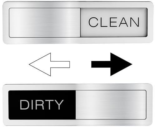 Dishwasher Magnet Clean Dirty Sign Clean Dirty Magnetic Sign Cleaning and Dirt Reminder Signs Easy to Read and Slide Strong Magnetic Backing and Adhesives Stickers for Kitchen Bathroom Washing Machine