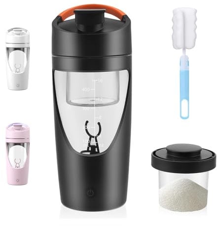 Protein Shaker Bottle, USB Rechargeable Electric Protein Shaker Bottle, 700ml Portable Mixer Cup, Waterproof Shaker Cups for Protein Shakes and Meal Replacement Shakess with Brush for Gym Sport