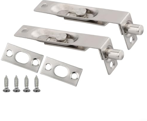 Innovador sistema de palanca con resorte en este juego de dos pernos de acero inoxidable