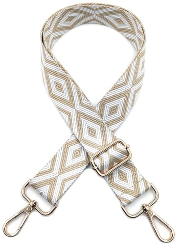 Correa para Bolsos Bandolera Multicolor, 3.8cm Anchura Correa de Hombro Ajustable con Mosquetón Dorado para Reemplazable Correa Bolso Crossbody de Mujer, Blanco Beige, 418