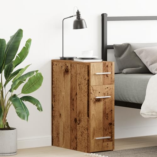 ZQQLVOO Apotheker-Schrank aus altem Holz 20x45,5x60 cm Holzwerkstoff Sideboard mit DREI Schubladen Stauraum Möbelstück Wohnzimmer Schlafzimmer kompakt robust langlebig