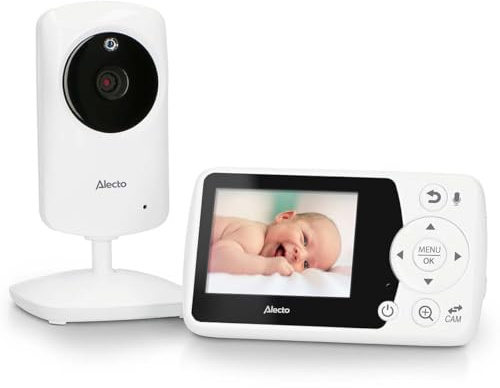 Alecto DVM64 Babyphone mit Kamera - 2,4 Zoll Farbdisplay - Nachtsicht, Zwei-Wege-Kommunikation - VOX-Funktion - Temperaturanzeige - 8 Schlaflieder