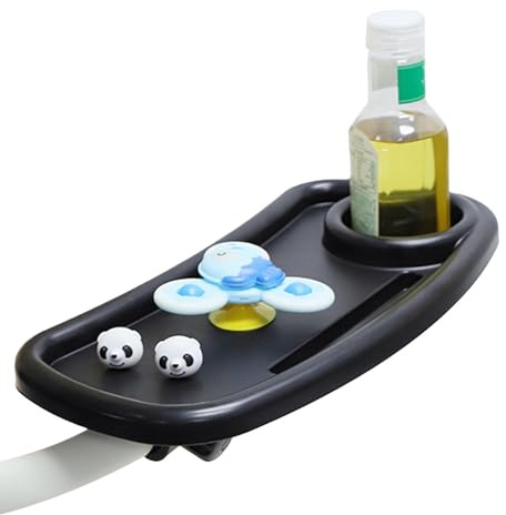 Plateau De Collation Pour Poussette Support De Stockage Tournant À 360° | Support Organisateur Pour Poussette Pour Garçons Filles Courses Pique-Nique Promenade Plage Et