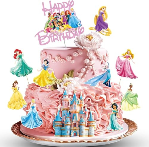 11 Pezzi Decorazioni Torta Compleanno Principessa Non Commestibili Bambini | Cake Topper di Carta Ragazzi Ragazza, Topper Torta Compleanno