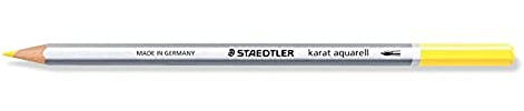 Staedtler 125-10 karat aquarell Farbstift, wasservermalbar, 6 Stück im Kartonetui, lichtgelb