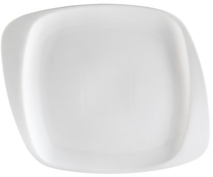 CAC China - Piatto quadrato in porcellana bianca con perla bianca, Porcellana, New Bone White, 9-1/2-Inch by 8-1/2-Inch by 5/8-Inch