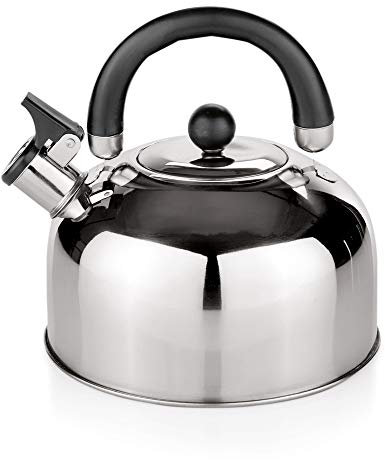 WAS 1910 300 Chromnickelstahl Wasserkessel mit Flöte, 20cm Durchmesser, 2.7 L