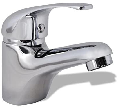 vidaXL Mischbatterie Chrom Waschtischarmatur Spültischarmatur Küche Wasserhahn